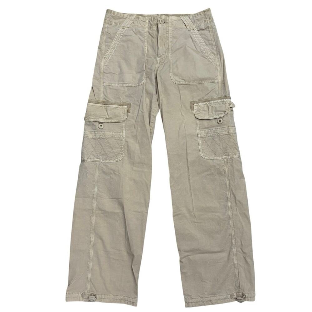 American Eagle Beige Cargo Pants 🤎 Utility Baggy Jogger Y2K Style • Size 2